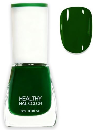 Green Nail Polish, Dark Green Nail Varnish, Quick Dry Gel Nail Polish, Breathable Long Lasting Emerald Green Christmas Nail Art Manicure, No UV Needed