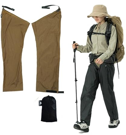 windhike 3F UL Gear - Polainas ultraligeras impermeables de 79 g, pantalones de lluvia para hombres y mujeres, polainas largas para senderismo, ajustables para mochileros, pesca, camping y montañismo