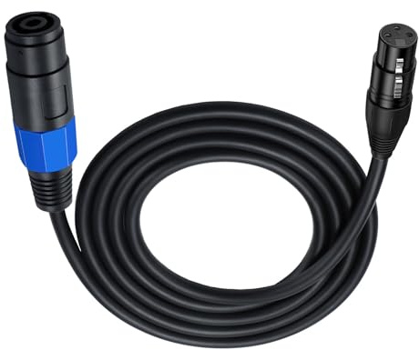 Buxuaaaa Speakon hona till XLR-kabel högtalare hona till XLR-adapter med twist för scenmikrofon 3 stift anslutningskabel till