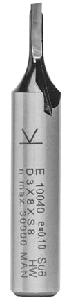 ENT 10200 Nutfräser VHW, Schaft (S) 6 mm, Durchmesser (D) 2 mm, NL 6 mm, SL 32 mm, GL 43 mm