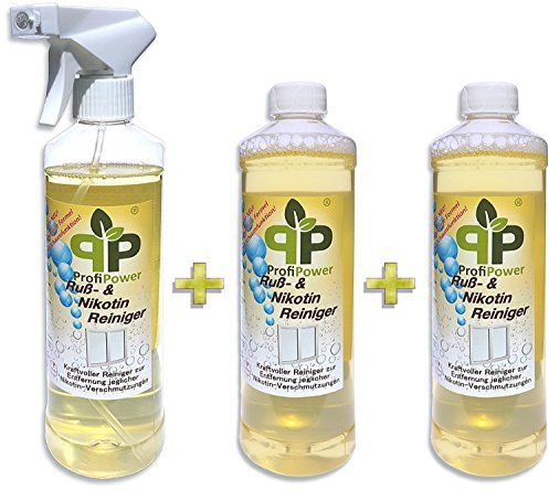 Profi Power - Russ- und Nikotinreiniger 3er-Set - 3x500ml - Nikotinlöser - Nikotinentferner - Russreiniger - Nikotin reiniger - Reinigungsmittel- Kunststoffreiniger