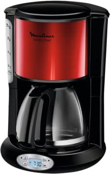 Moulinex FG362D10 - Cafetera programable acero inoxidable, color rojo