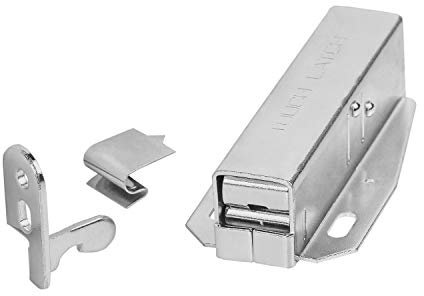 Gedotec Federschnapper AUTOMATIK Druckverschluß Tür Druckschnapper Toutch-Latch | Möbel-Schnäpper zum Schrauben | Metall glanzverzinkt | 1 Stück - Federschnapp-Verschluss Push-to-Open mit Gegenstück