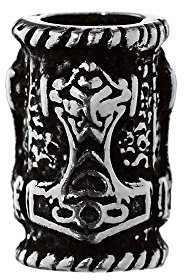 NKlaus Wikinger Haarschmuck Bartperle Thorhammer 925 Sterlingsilber Silber Lockenperle 6399