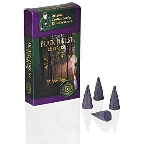 Original Crottendorfer Räucherkerzen - Weltreise - Größe: M - 24 Stück - Duft: Black Forest - Made in Germany