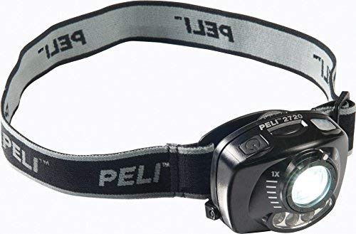 PELI 2720: Nachtsichttaugliche LED-Stirnlampe mit Aktivierungssteuerung durch Gesten, Hochwertige Qualität für Mechaniker, Baustelle, Elektriker, IPX4 wasserfest, 200 Lumen, 103h Brenndauer, Schwarz