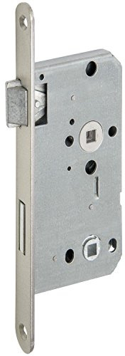 Einstemmschloss WC, links, DM 55, Entf. 78 mm, Stahl silber lackiert