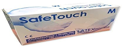 SafeTouch 50000050 Powder Free Latex Gloves, Small (Pack of 100)