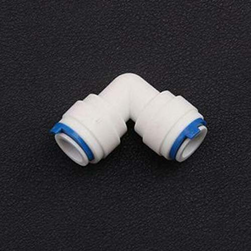 BE-TOOL Push Fit Connectors 1/4 Tube x 1/4 Elbow Tube Quick Connector Fitting for Fridges Aquarium and Reverse Osmosis Plumbing (Pack of 5)