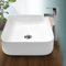 ECD Germany Lavabo de Mesa de Cerámica para Cuarto de Baño Lavamanos Blanco Rectangular sin Desagüe 505x395x135 mm Fregadero sobre Encimera Fregadero Diseño Moderno Realza Cada Baño o Aseo