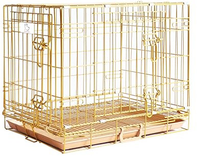 Homey Pet 24 Inch Small Dog Crate for Puppy, Copper Gold Wire Cage Kennel