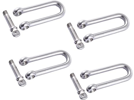 SYDARSYN 4-10mm D Ring Schäkel Edelstahl Lang Schäkel Schloss Bogen Anker für Marine Boot Ketten Schäkel mit Pin für Konstruktion Fahrzeug Wiederherstellung Ziehen Abschleppen Takelwerk