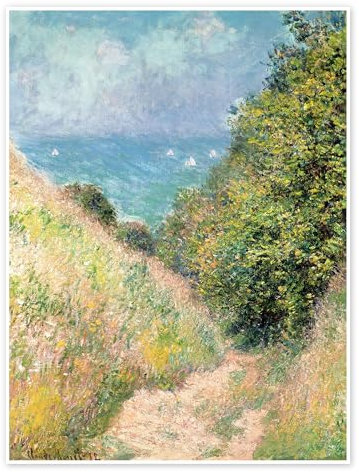 Narrow pass near Pourville Poster av Claude Monet 50 x 70 cm Grön Tavlor Väggdekoration
