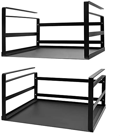 Nxconsu Lot de 2 paniers de rangement à suspendre sous étagère pour armoire, garde-manger, cuisine, bureau, comptoir, bibliothèque, organisation supplémentaire pour économiser de l'espace - Noir