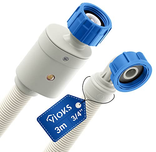 VIOKS Aquastop - Manguera para lavadora de 3/4 pulgadas, 3 m, 25 °C, manguera de entrada para lavavajillas, manguera Aquastop, accesorios para lavadora, mangueras de entrada para lavadora
