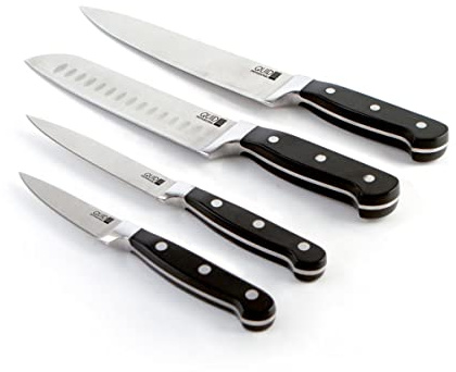 Quid Inox Chef Black Set de couteaux de cuisine 9 cm - 12 cm - 18 cm - 20 cm - 25 cm