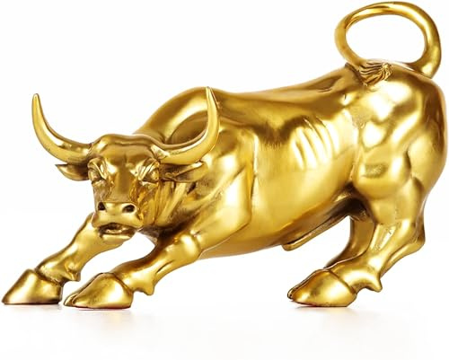 Messing-Stier-Figur – Wand-Bull-Kunst-Dekor, Bronze-Bull/Kuh/Ochsen-Figur, Statuen und Skulpturen, Heimbüro-Dekor (Gold)
