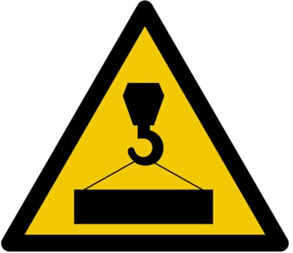 W208 - Achtung Hängende Last - Warnschild - Maße wählbar - Norm ISO 7010