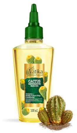 Vatika Afro Naturals Cactus Hair Oil - 100ml | Hair Care Essential Oil | For Healthy Scalp Maintenance & Deep Conditioning