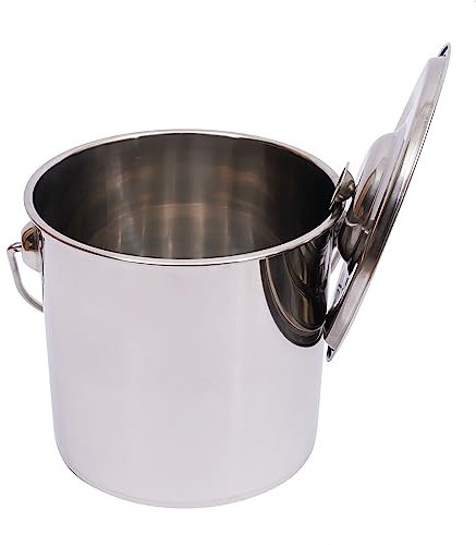 12L Suppentopf Induktions Gastronomie Kochtopf aus 201 Edelstahl, Gulaschkessel, Kochtopf, für Gasherd Mit Deckel und Tragegriff, Geeignet für alle Herdarten 26x26x24.5CM