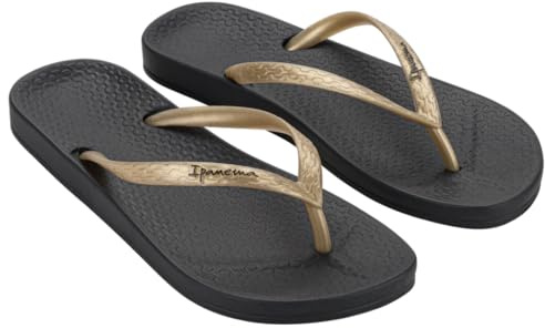 Ipanema Anatomica TAN FEM flipflop, svart/guld, 38 EU, Svart guld, 38 EU