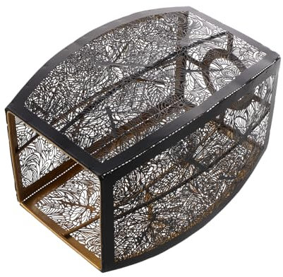 GLSTOY Vintage Carved Iron Lampshade Hollow Metal Lamp Cover Table Lampshade Floral Pattern for Home Decor