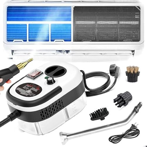 JOSBY Limpiador a Vapor para Muebles de 1200 ml, Limpiador a Vapor presurizado de Alta Temperatura de Mano de 2500 W, con 3 Cabezales de Cepillo y Boquilla Curva extendida, Aspirador inalámbrico