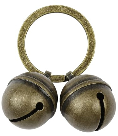 Lotsdonxia 2-teiliges lautes Katzen- und Hundeglocken-Set, kleine Kupferglocken für Haustierhalsbänder, erhöht die Sicherheit bei Outdoor-Abenteuern (Bronze)