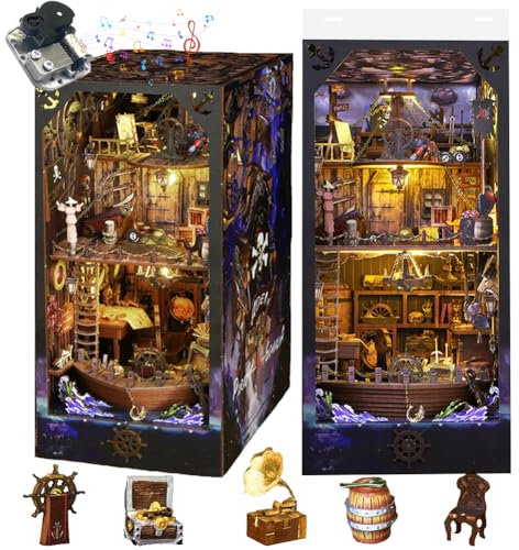 DIY Book Nook Kit 3D Holzhaus Puzzle Miniatur Bücherregal Steckdose Dekorative Led Leuchten Kleines Haus Geeignet Für Die Montage Durch Erwachsene Miniatur Haus Selber Bauen Without Dust Cover
