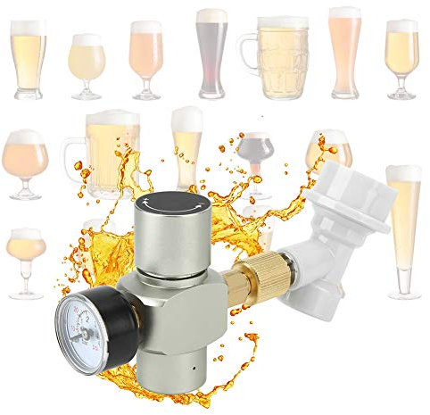 Whipped Cream Dispensers, Beer CO2 Pressure Relief Gauge Inflation Valve with Plastic Connector 0-60PSI Fermentation Equipment