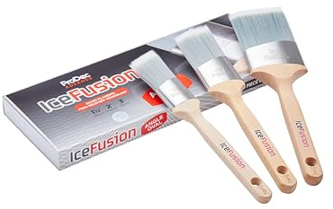 ProDec Advance Advance syntetisk borste, 3 delar, oval smältvinkel, för målning med emulsion, glansiga eller satinfärger, perfekt för golvlister