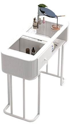 Snyggt, funktionellt bord, manikyrbord, manikyrskrivbord för skönhetsvård, modernt, professionellt manikyrbord, bordsstation för nageltekniker, arbetsplats för spa