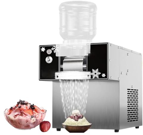 Máquina comercial de hielo en forma de copo de nieve, máquina trituradora de hielo en forma de copo de nieve de acero inoxidable para encimera, para restaurantes, supermercados, cafeterías,160kg