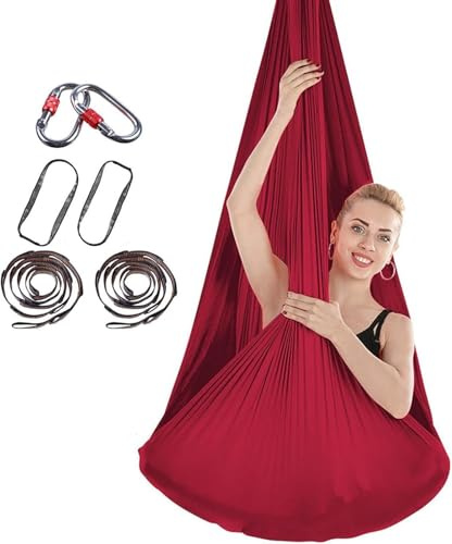 PRMTYUP Aerial-Yoga-Handtuch-HäNgematte, Yoga-Vertikaltuch, Yoga-Handtuch Zum AufhäNgen, Aerial-TüCher, Aerial-Yoga-Handtuch Aus Nylon Mit MetallbeschläGen, FüR Erwachsene,011,5 * 2.8M