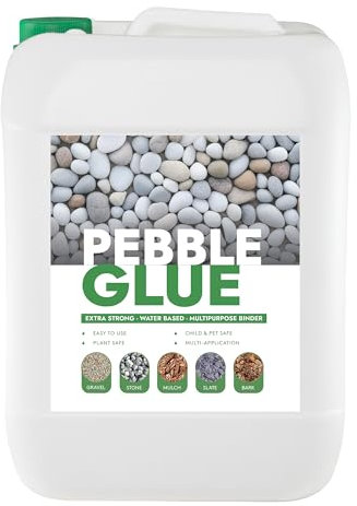 Pebble Glue 5L Bottle - Resin Binder for Decorative Garden Stones, Gravel, Mulch, Bark, Slate Chippings and Aggregates - Safe for Children and Pets - Easy Application - Covers Up to 14m2