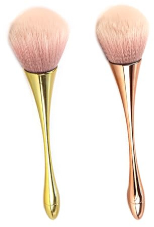 Enwye 2 st/set stora puderborstar mjuka fluffiga rougeborstar foundation kabuki sminkborstar två färger (guldguld, roséguld)