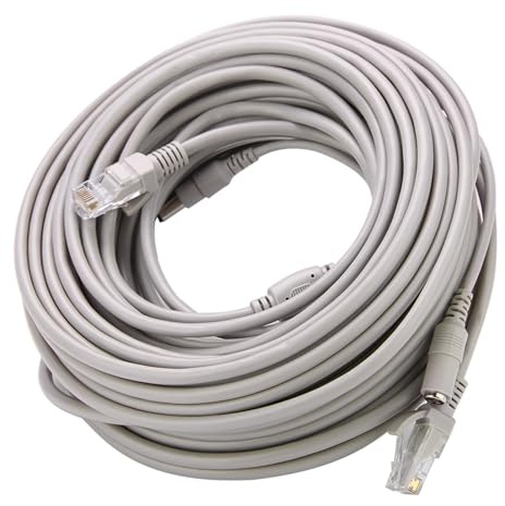 Generic Ethernet -CCTV -Kabel, 1 X RJ 45 Männlich / 2,1 X 5,5 Mm Leistung Weibliches CCTV Kabel für Home IP Kamera (20m)