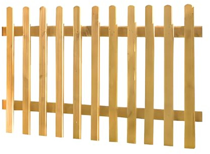Wooden Picket Fence Panel 6x3ft, Dip Treated Timber Garden Boundary – Decorative Round Top Pale Panel, Autumn Gold, 10 Year Anti-Rot Guarantee