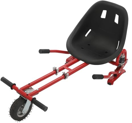 Hoverboard Sitz mit Lenkrad, Hoverboard mit Sitz passend, Verstellbar 70-95cm, Tragkraft 100kg, Hoverkart für Kinder & Erwachsene 5-55 Jahre (Rot)
