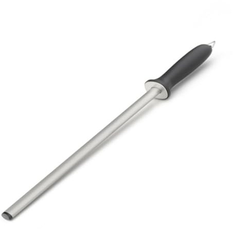 Ipetboom Barra Chaira de Acero Carbono con Diamante Mango Ergonómico de Goma Antideslizante para Cocina Caza y Carnicero Afilador de Cuchillas Profesional