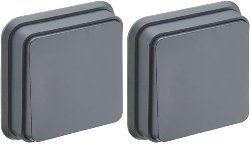 DEBFLEX - Cyklone - Interrupteur Va et Vient Complet - Interrupteur Mural Etanche IP55 - Intérieur/Extérieur - Installation Encastrée - Anthracite - 83 x 83 x 50 mm (Lot de 2)