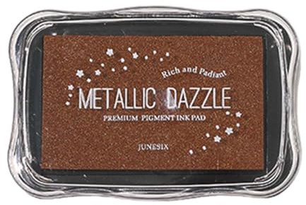 UIEXAY1 Stück Stempelkissen Stempel Fingerabdruckkissen Ungiftig Enthält Metallpulver Stempelfarbe Heller Großes Fassungsvermogen Farbintensiv Geeignet für Papier Stempeln (Metallisch)