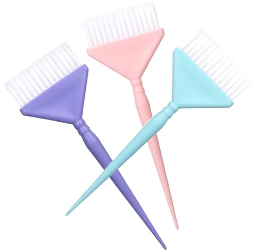 Mobestech Kit de 3 Pinceaux pour Coloration Cheveux en Nylon et Pp, Application Uniforme et Rangement Pratique, pour Salon de Beauté et Usage Domestique