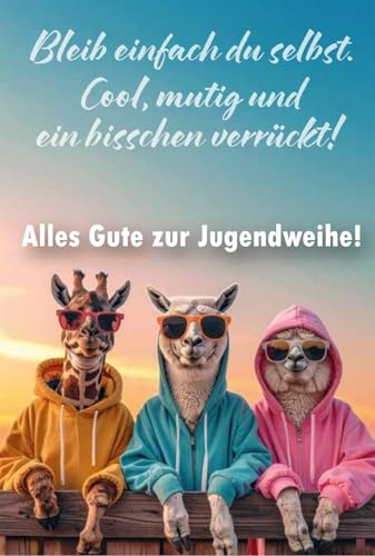 Mr Karte Grußkarte zur Jugendweihe mit Umschlag – Lustiges Tier Motiv – Moderne Glückwunschkarte für Mädchen und Jungen – Cool mutig verrückt – Format 11,5 x 17 cm