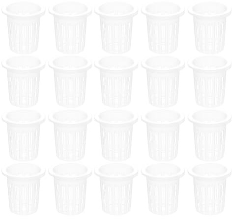 AMUSLESUR 50pezzi Vasi in Plastica per Semenzaio Idroponico Rete Forata Drenante e Resistente Cestini per Piante da Interno ed Esterno Kit Professionale per Coltivazione e Crescita Radici