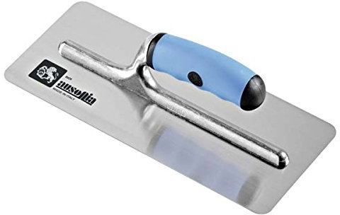 AUSONIA - 42110 GLÄTTEKELLE FÜR STUCK AUS EDELSTAHL BIT ABGERUNDETEN KANTEN 28 X 12 UND GRIFF AUS ZWEI-KOMPONENTEN-GUMMI