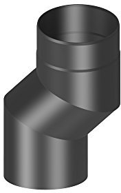 Rauchrohr Kaminrohr Ofenrohr Rohrbogen Knie Bogen Versatzbogen 80 mm, Ø150 mm (Grau)