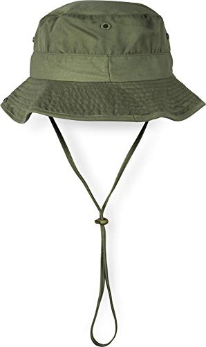 normani Schlapphut aus Baumwolle mit umklappbarer Krempe und Kinnband Farbe Oliv Größe M=57