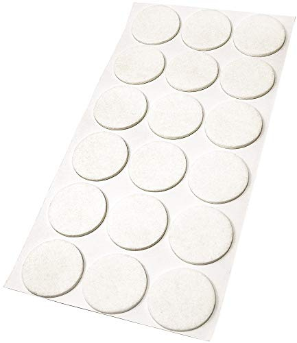 Adsamm® / 18 x deslizantes de Fieltro autoadhesivos/Blanco/ø 36 mm/Redondo/Deslizantes de Fieltro para Muebles de 3,5 mm de Grosor/Deslizantes para Muebles y Suelos