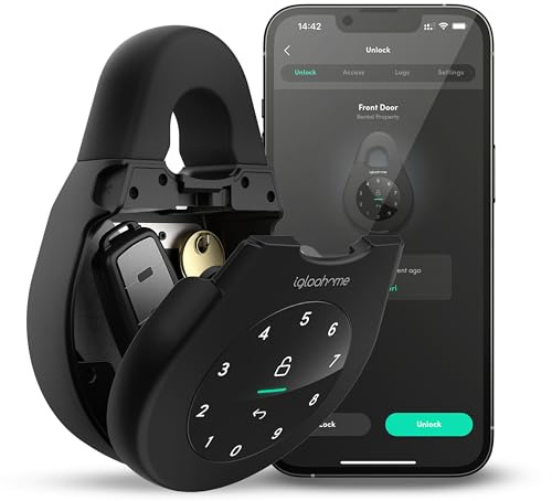 igloohome Keybox 3 Smart Key Safe, Wall Mounted Outdoor Lock Box, Bluetooth PIN Code Access, Airbnb Sync, Remote Access, No WiFi Required